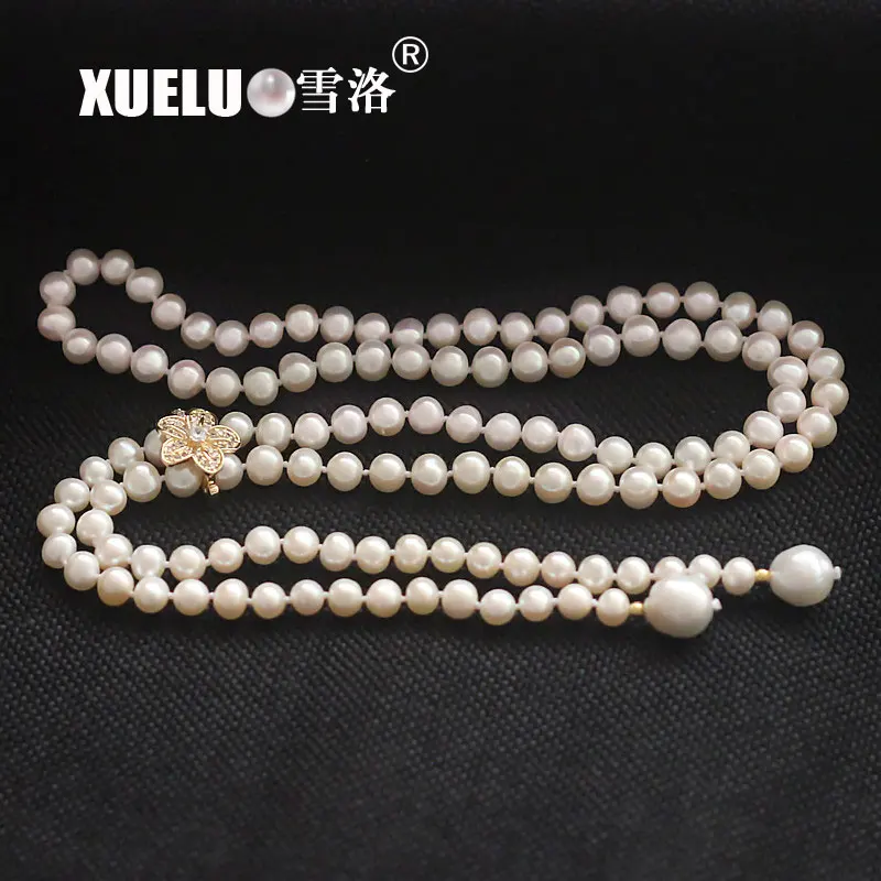 Модное Длинное жемчужное ожерелье XUELUO 90 120 см из натурального пресноводного