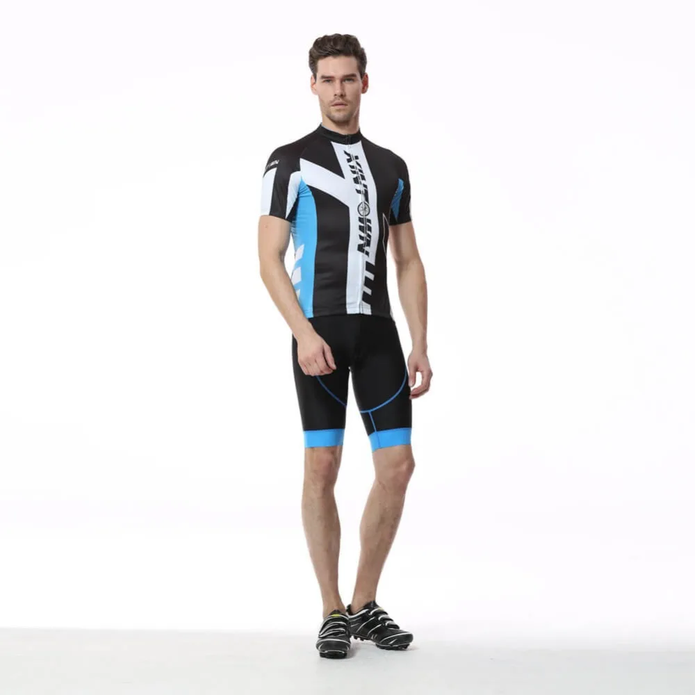

XINTOWN Men Sportswear Cycling Jersey Bib Short Set Short Sleeve Clothing Bicycle Summer Team Cycling Running Breathable