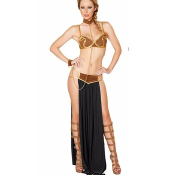 Sexy Egyptian Goddess Arabia Princess Costume Western Movie Leia Prisoner Dress Costume Halloween Cospaly Clothes