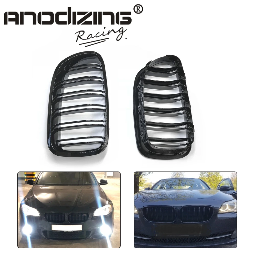 cheap 5 Series F10 Glossy Black Dual Slat M5 Style Front Kidney Grille Grill For BMW F10 520i 523i 525i 530i 535i 2010 2016