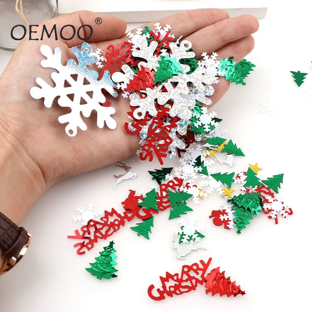 15g Christmas tree snowflake Santa Claus Sika deer Stars Confetti For New Year's party decoration | Дом и сад