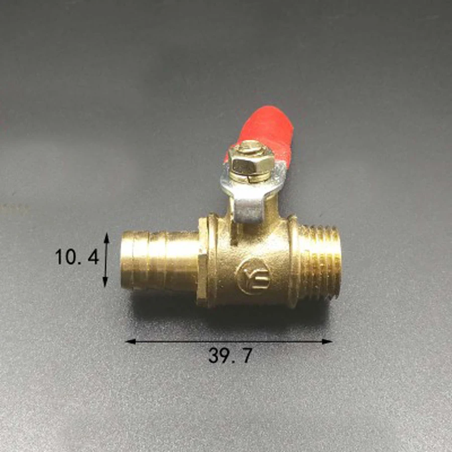 DN8 1/4 &quotBSP штекер x 10 мм шланг Барб хвостовый латунный шаровой клапан водяной