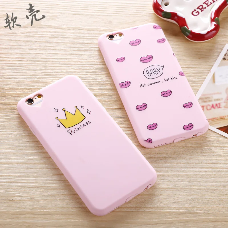Goede Telefoon Gevallen voor iPhone 6 7 Plus Case i6 Plus 5 s SE Cover voor Apple 5 s Zachte Siliconen roze Prinses Transparante Merk Coque tassen