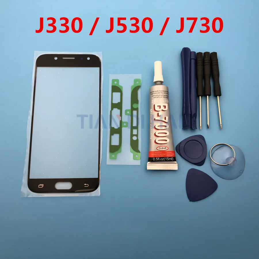 Передняя внешняя стеклянная крышка для объектива Замена Samsung Galaxy J5 J7 J3 2017 J530 J530F