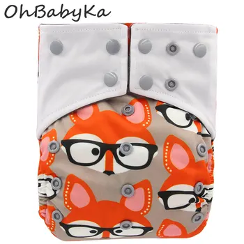 

Ohbabyka Baby Diaper Waterproof Cloth Diaper Bamboo Charcoal AIO Sewn Insert Cloth Nappy Flushable Bamboo Couche Lavable 11Color