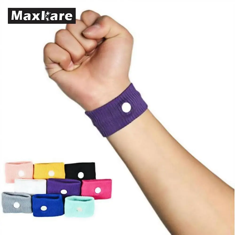 

MaxKare 10 Pcs Travel Motion Morning Sickness Wrist Band Bracelet Anti Nausea Sick Ship Plane Cotton Reusable Wristband