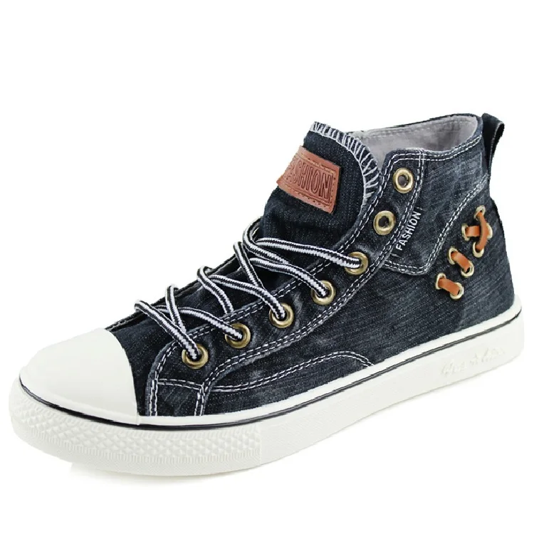 

New Fashion Women High Top Canvas sneakers Shoes Women's Denim Ankle Lace Up Ladies Ankle Canvas Shoes Woman lovers 35-44