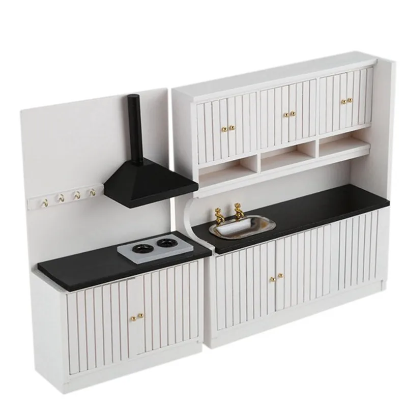 2018 جديد حار بيع الاطفال خشبي مجموعة ألعاب المطبخ اللعب 1/12 مقياس دمية أثاث مصغر