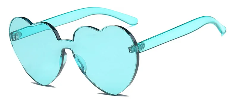 Шауна негабаритный милый карамельный цвет для женщин сердце острые Солнцезащитные очки Мода Толстые линзы оттенков UV400 - Цвет линз: Green