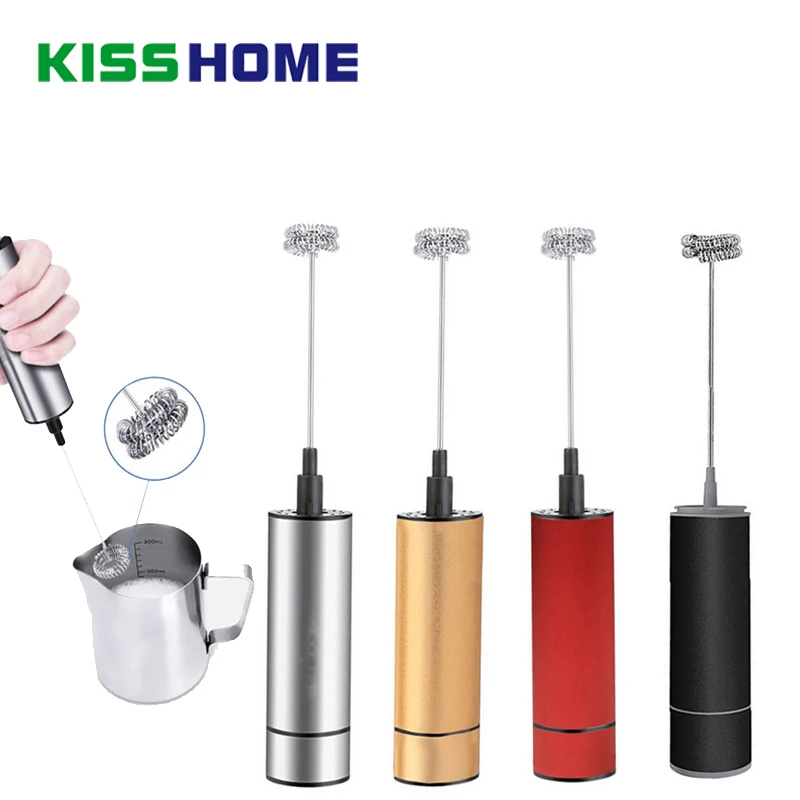 

Electric Handheld Milk Frother Foamer Double Spring Triple Spring Whisk Head Agitator Blender Mixer Stirrer Coffee Maker Tool