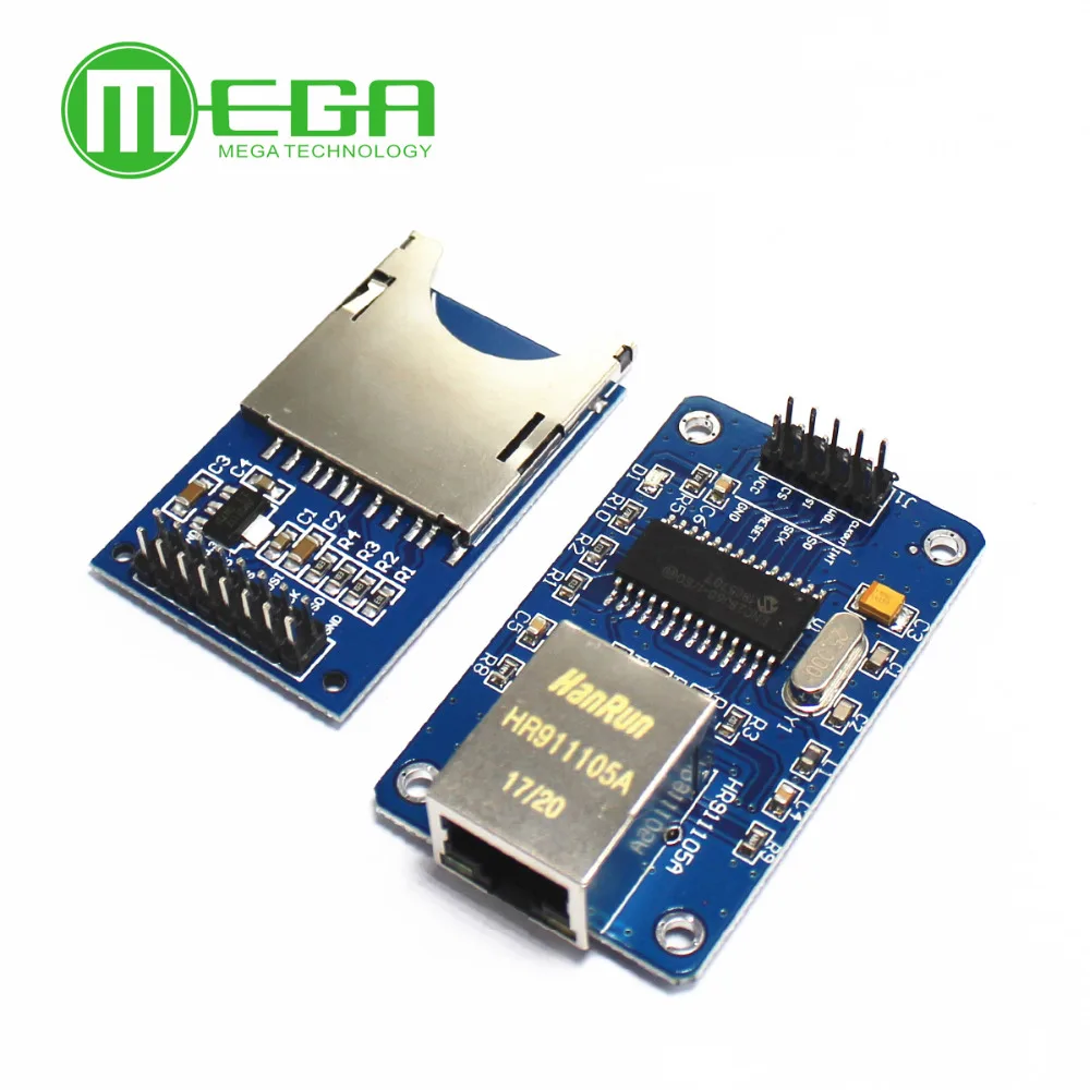 

1pcsENC28J60 Ethernet LAN Network Module Schematic 51 AVR LPC +1pcs SD Card Module Slot Socket Reader ARM MCU