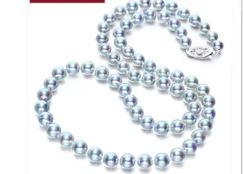 

GORGEOUS 9-10MM SOUTH SEA SILVER GREY PEARL NECKLACE 24INCH 14K KKK