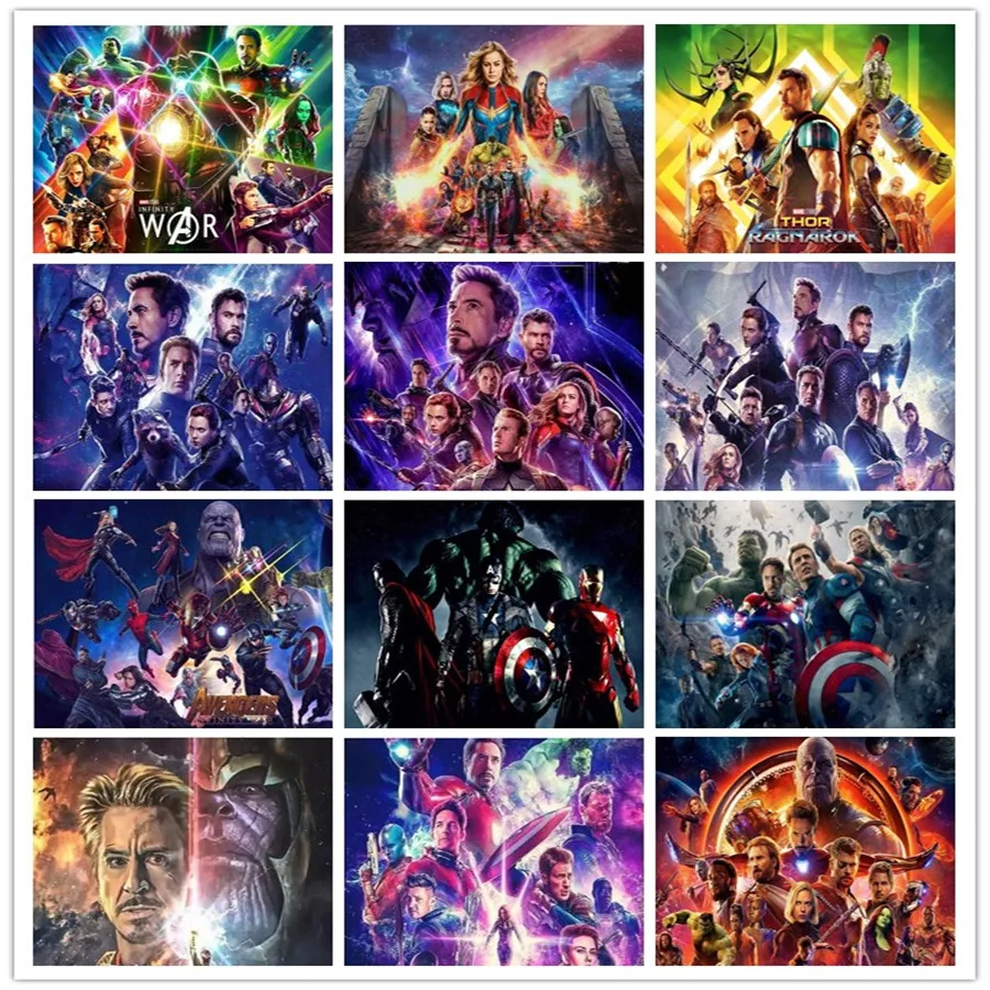 

5d diy Diamond Painting Diamond Embroidery Full Square&round 5D DIY Avengers 4 Movie Poster Cross Stitch Mosaic Sticker Gift