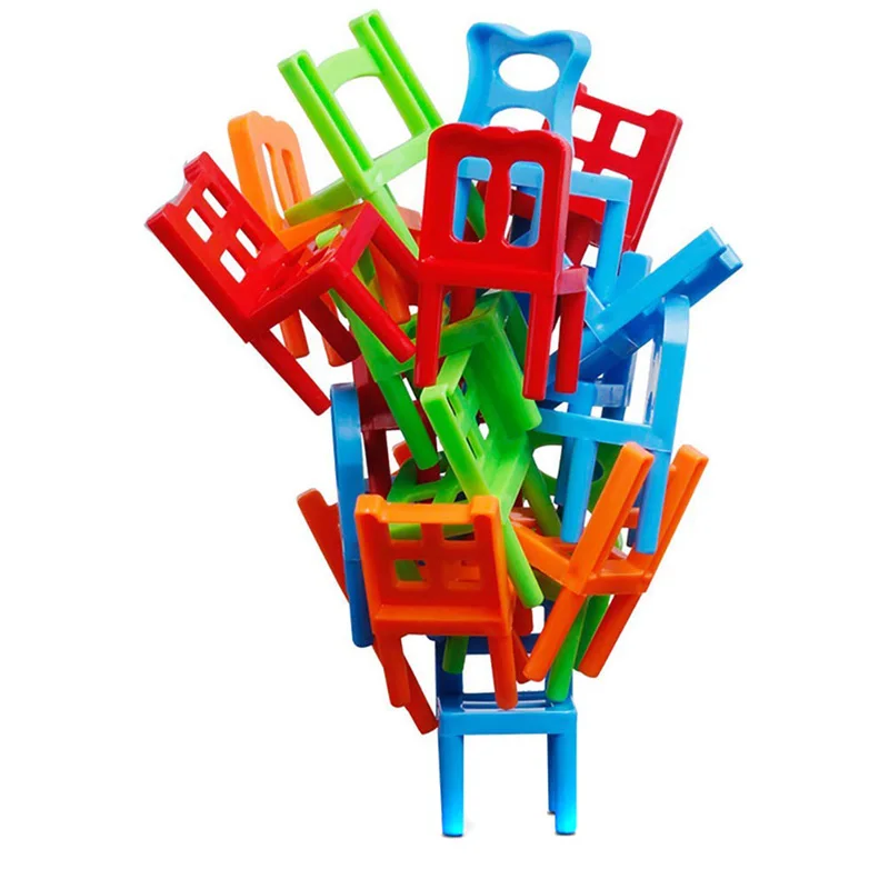 18 шт./компл. мини укладки стулья игровой блок баланс игрушка Родитель Ребенок забавная интерактивная игра Малыш Развивающие сложная