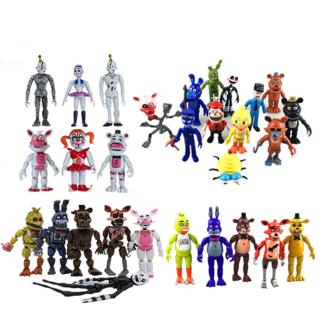 Best Offers New Led Light Five Nights At Freddy's 9-12cm FNAF 4/5/6/11/12 Pcs Action Figures Fazbear Foxy PVC Figure Dolls Toys for Children