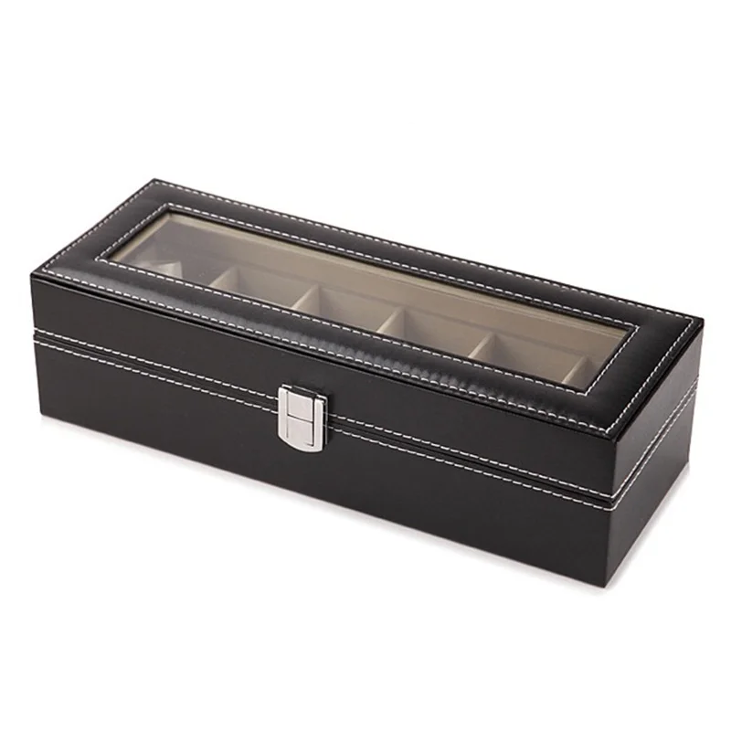 Leather Watch Case Storage Box Mens Watch Holder Box Organizer Fashion Display 2/6/10/12 Slots watch storage box watch storage bag