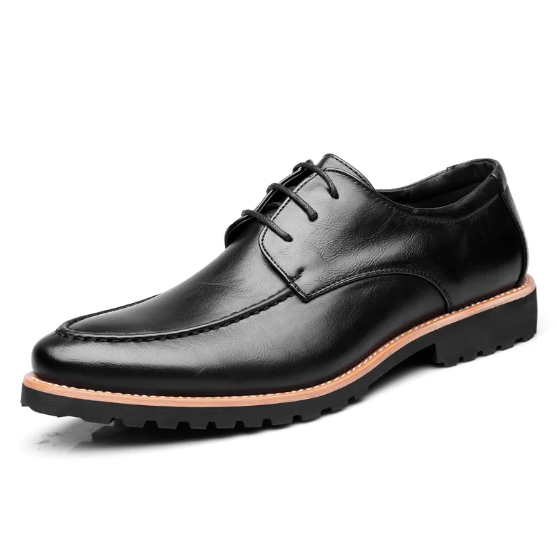 

Leather Formal Men Dress Shoes Leather Shoes Lace Up Brogue Shoes Flats Oxfords For Men Wedding Office Business Shoes