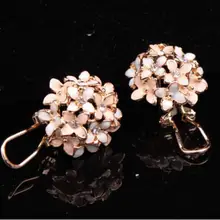 Горячие многоцветные цветочные серьги-гвоздики Нежный золотистый цвет кристалл серьги для женщин Романтический Oorbellen модные ювелирные изделия