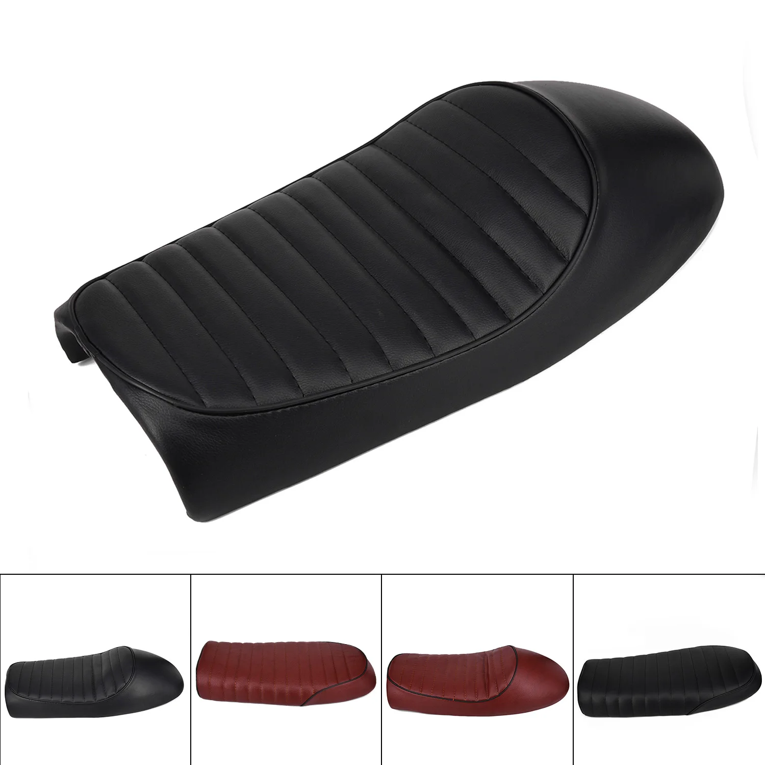 

1x Motorcycle Cafe Racer Seat Flat/Hump Saddle fit for Honda Suzuki Kawasaki Top