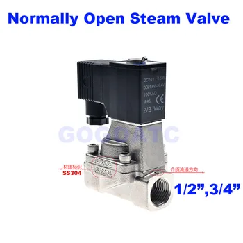 

AIRTAC Normally open high temperature steam valve 100psi 2 way solenoid electric stainless water valve 1/2 3/4 inch AC220V PTFE