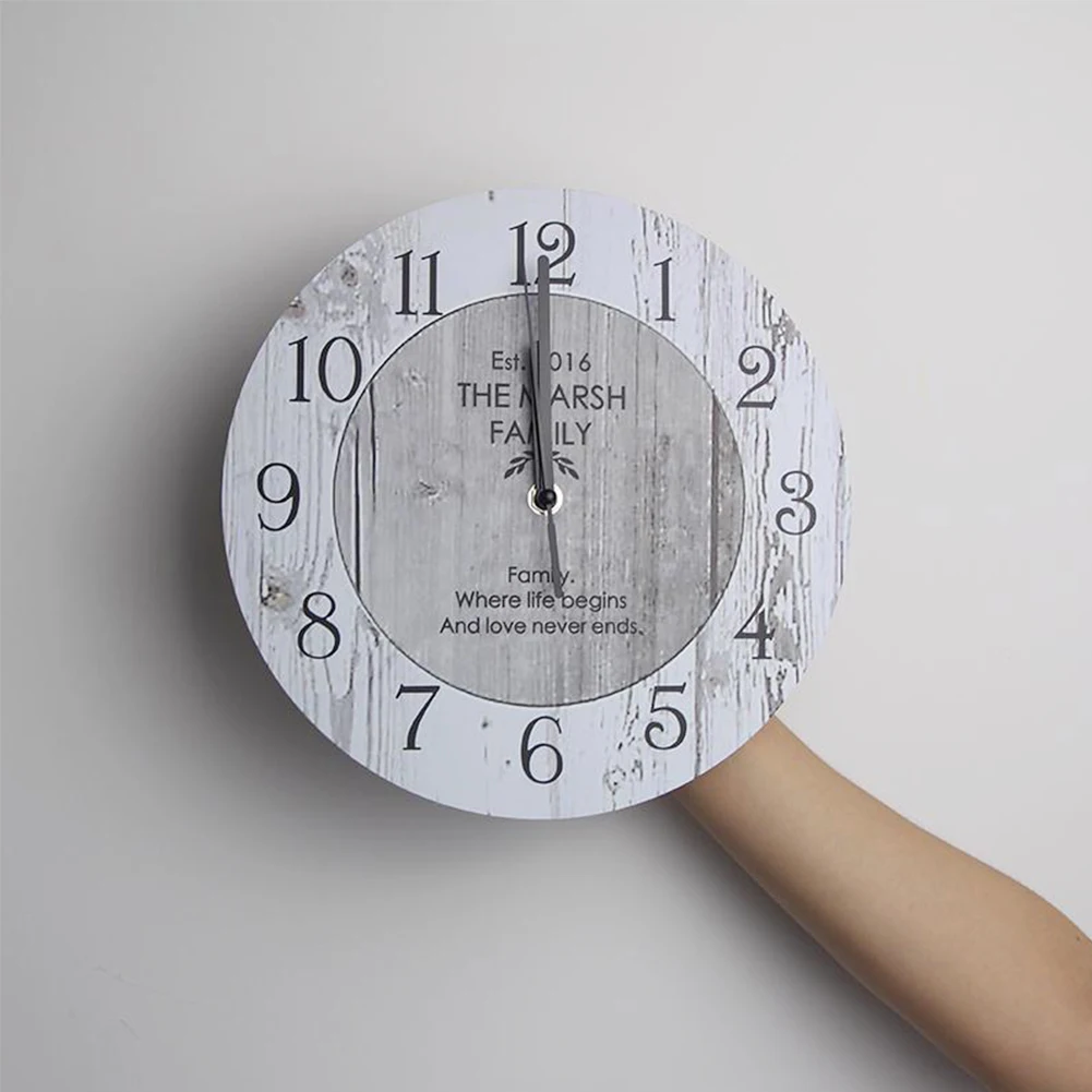 

Vintage Wall Watch Mechanism Wall Clock Wooden Hanging Large Chic Shabby Kitchen Quartz Pow Patrol Relogio Parede Decor 50ZB293