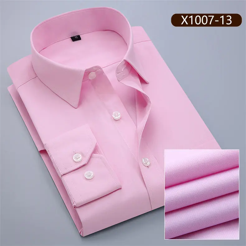 10XL Shirts Men Long Sleeve Casual Spring Cotton Business Mens Shirts Male Free Iron Extra Big Large Plus Size 6XL 7XL 8XL 9XL 01