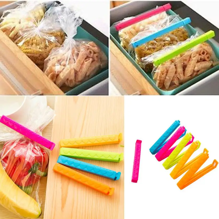

HAICAR 5Pcs Kitchen Storage Food Snack Seal Sealing Bag Clips Sealer Clamp Plastic Tool Aug7 Drop Ship