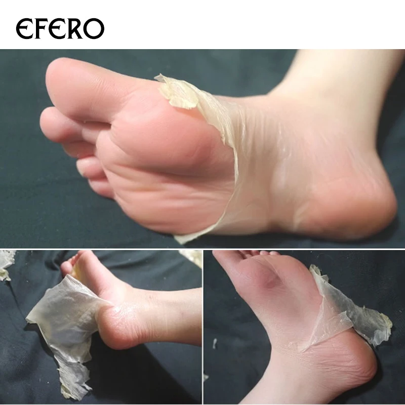 EFERO 6Pcs=3Pair Exfoliating Foot Mask Peeling Calluses Softener For