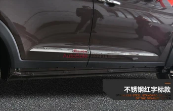 

Steel ACCESSORIES FIT FOR 2015 2016 HYUNDAI TUCSON TL CHROME SIDE DOOR LINE GARNISH BODY MOLDING TRIM COVER PROTECTOR 4PCS