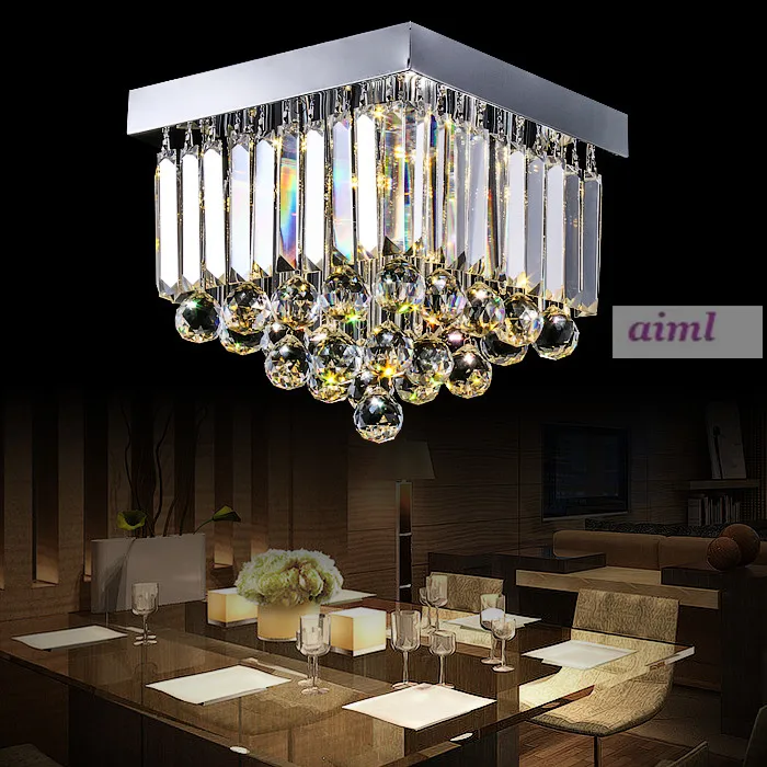 Modern Rectangle Round K9 crystal ceiling lamp LED lamp light crystal ceiling light lustre 3 change colors 90-260V ceiling lamp