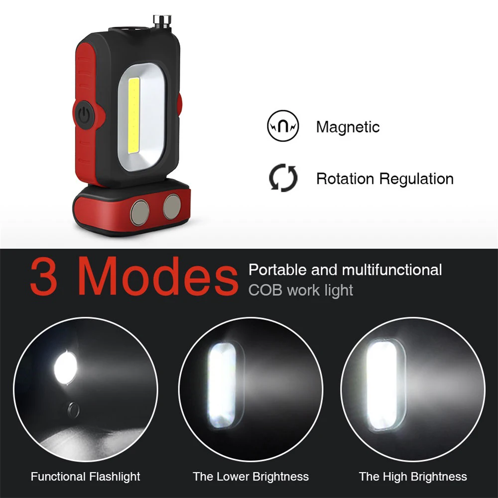 Горячая питание от батареек или светодио дный USB зарядка портативный светодиодный рабочий свет многоцелевой COB фонарик Магнитная база и