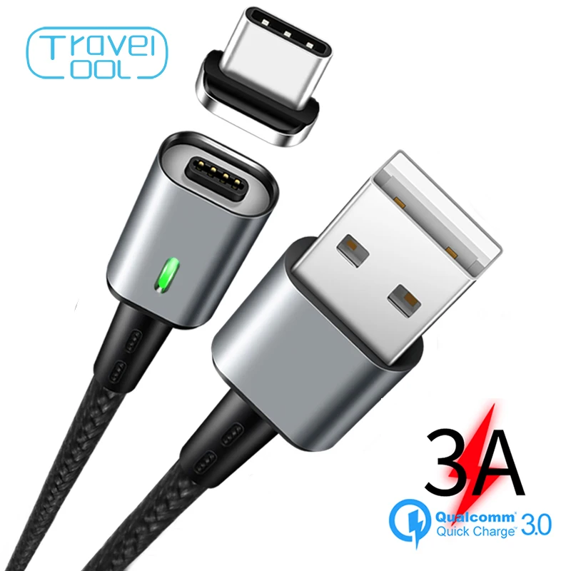 

Travelcool Magnetic Charger Cable USB Type C Cable for Xiaomi Samsung Huawei QC 3.0 Quick USB Charger 3A Magnet Charging Cable