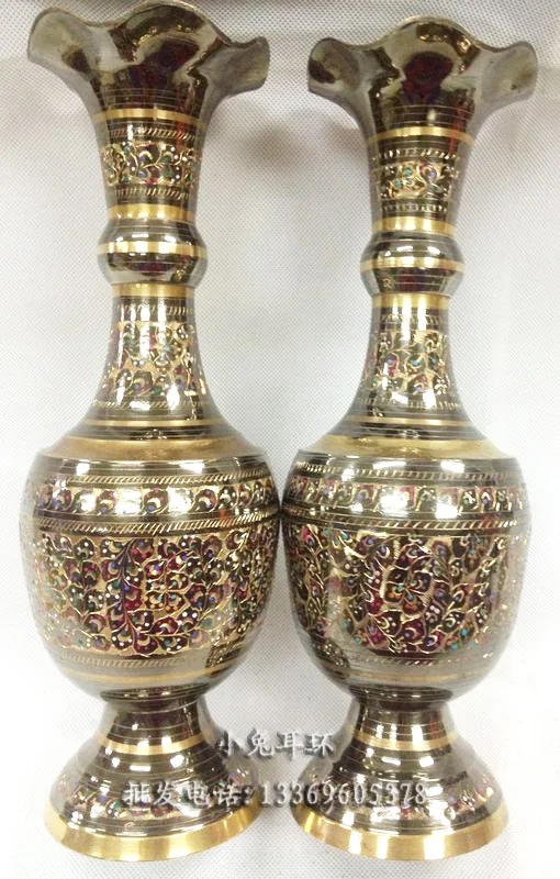 

Wholesale Pakistan Exquisite wealth utensils art Copper vase Bronze pakistan handmade sculpture crafts