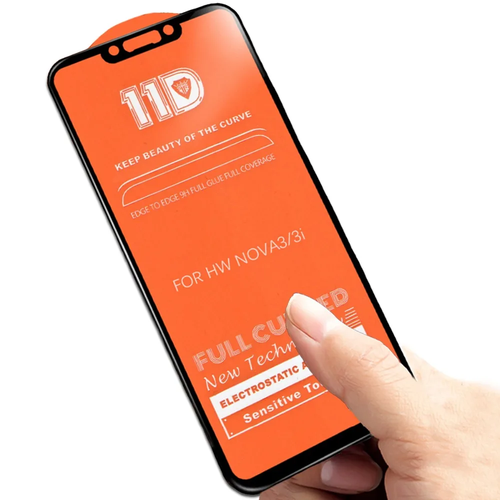 11D полное покрытие закаленное стекло для Huawei Nova 3 3i Y7 Prime Mate 20 Lite Защита экрана Honor 9