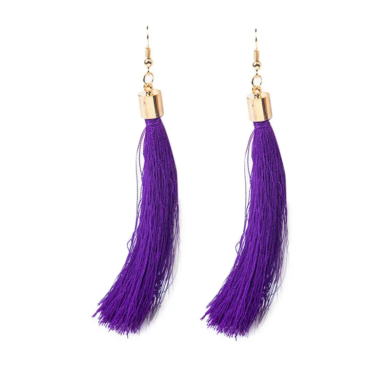Fashion Trendy Earrings for women Bohemian Earrings Women Long Tassel Fringe Elegant Dangle Earrings Jewelry Brincos Y05#N (5)