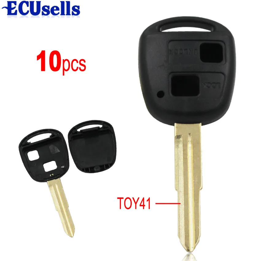 

SALE ! 10 PCS/LOT, 2 Buttons Replacement Shell Case Remote Key Blank Cover Casing for Toyota Toy41 Blade