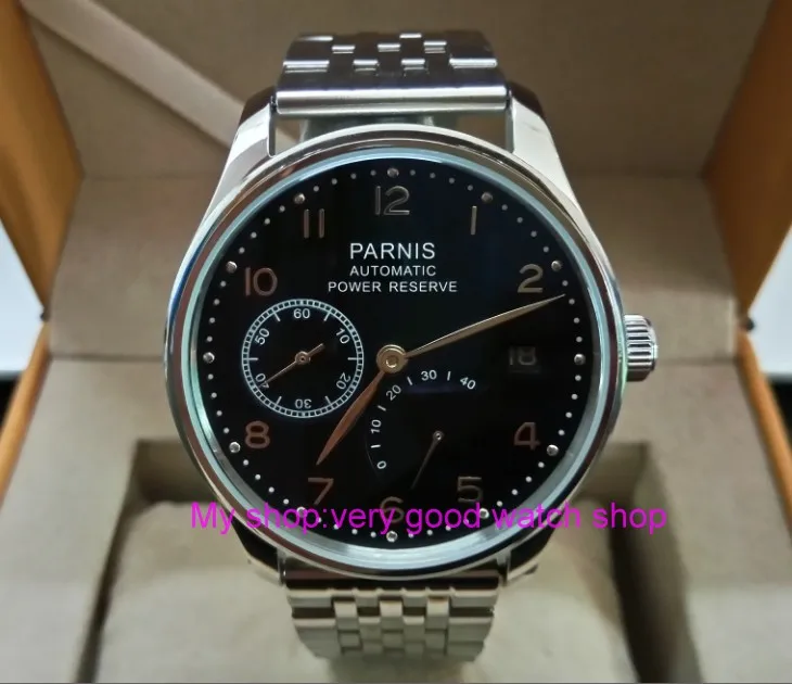 

43mm PARNIS Automatic Self-Wind Mechanical movement men's watch Auto Date power reserve Mechanical watches zdgd65a