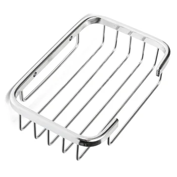 

Wall Mounted Bathroom Bath Shower Soap Stainless Steel Holder Dish Square Basket