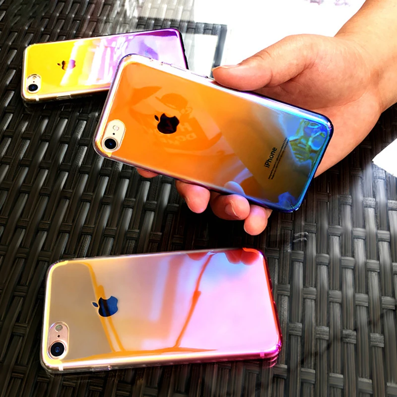 Чехол Boucho для телефона с градиентом Iphone X XS MAX XR 6 6s 7 8 Plus противоударные жесткие