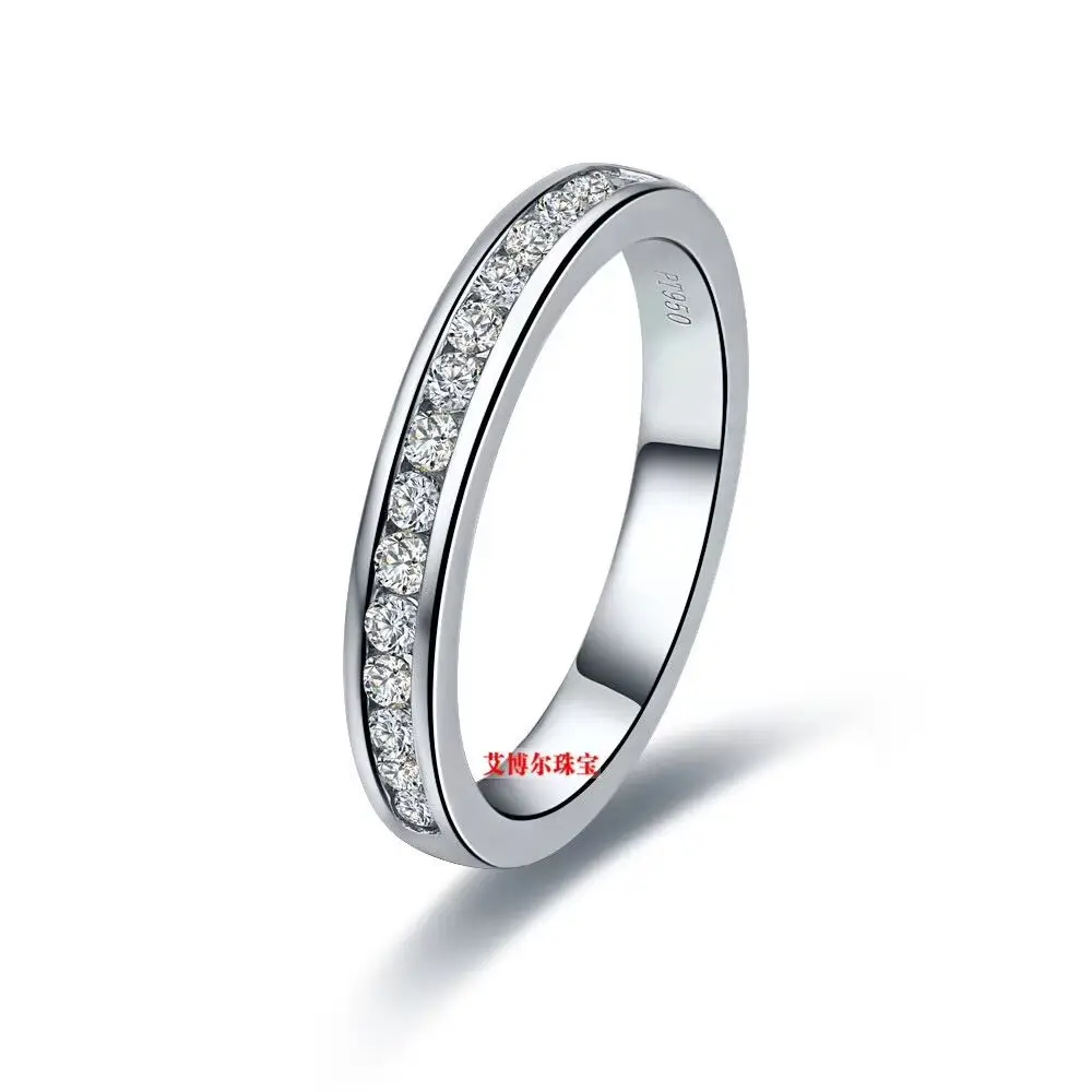 

TR004 round NSCD Simulated Gem sterling silver wedding rings,wedding bands,eternity band