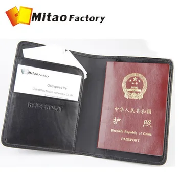 

2016 New Arrival Genuine Sheep Leather Passport Purse Luxury Brand Black Color Bilfold Passport Bag