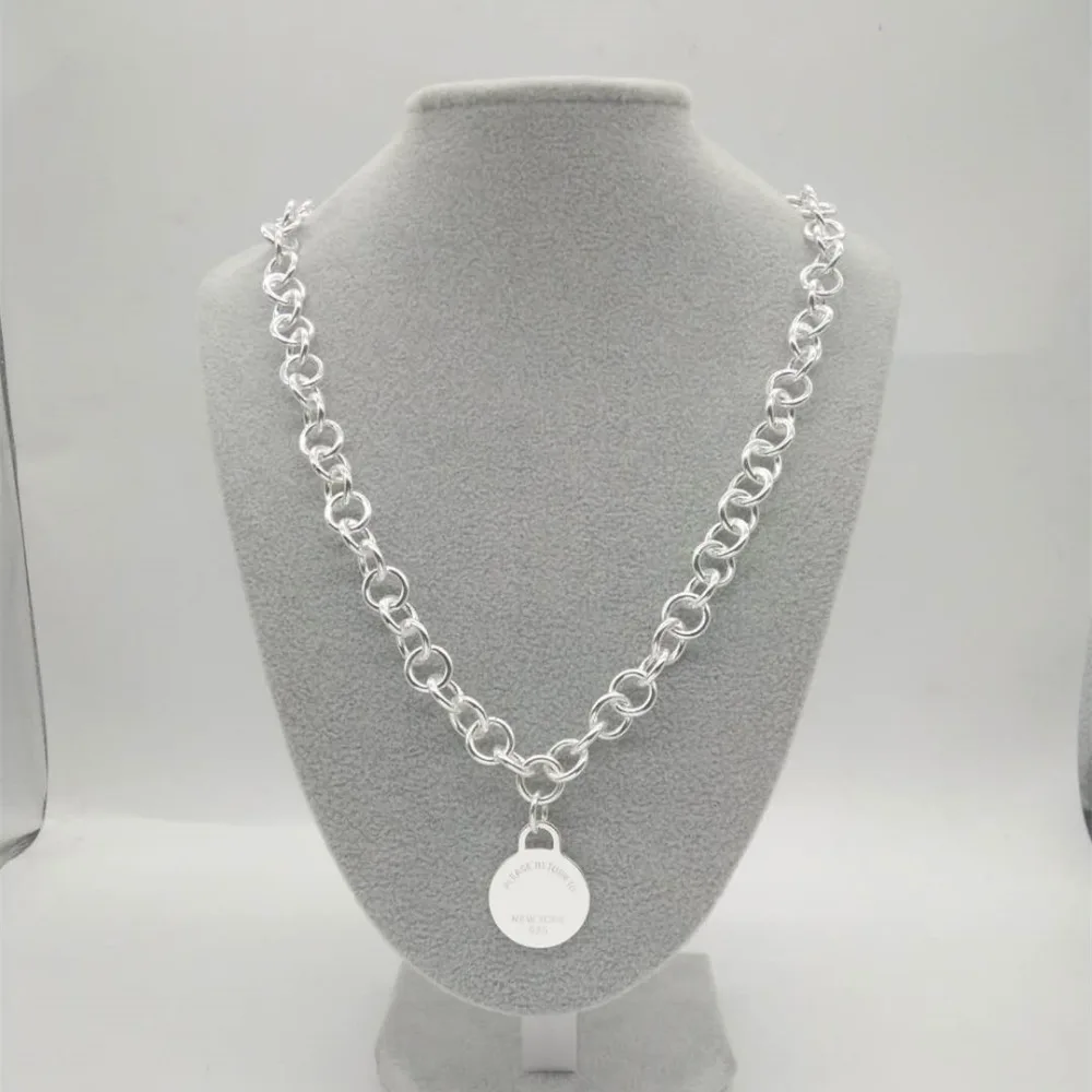 

TIFF925 % sterling silver necklace with Europe and the United States original authentic round silver pendant lovers gift