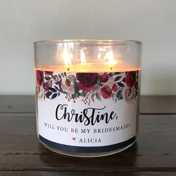 

Bridesmaid Candle Label, Will You Be My Bridesmaid Gift, Bridesmaid Proposal, Candle Label for Bridesmaid,Wedding Decoration
