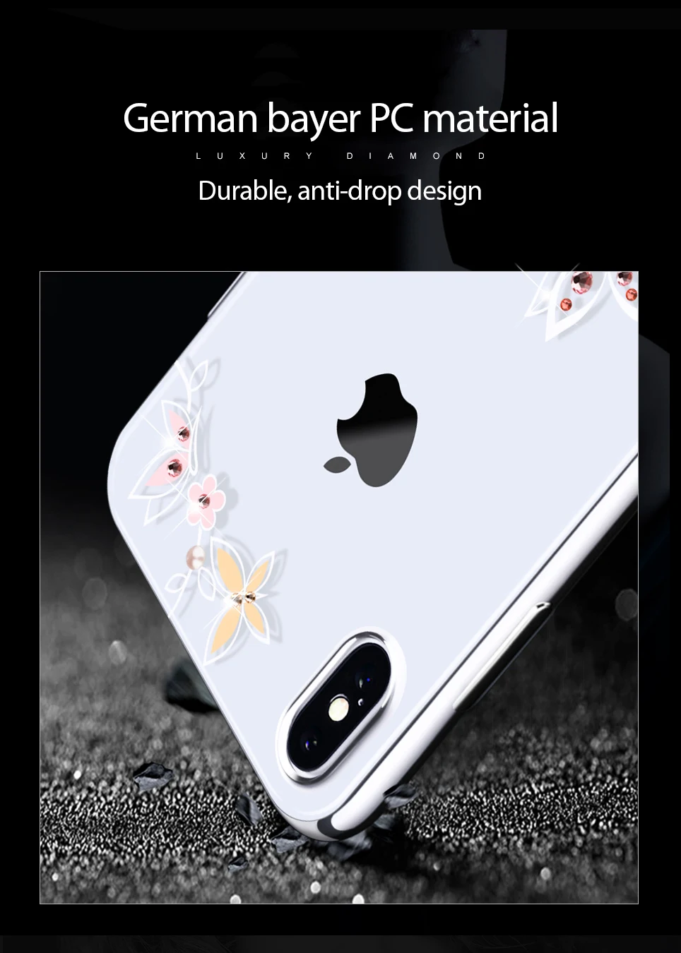 KINGXBAR for iPhone Xs Max Flower Case for iPhone Xs Case Thin Transparent for iPhone Xs Max Cover Luxury Crystal from Swarovski (8)
