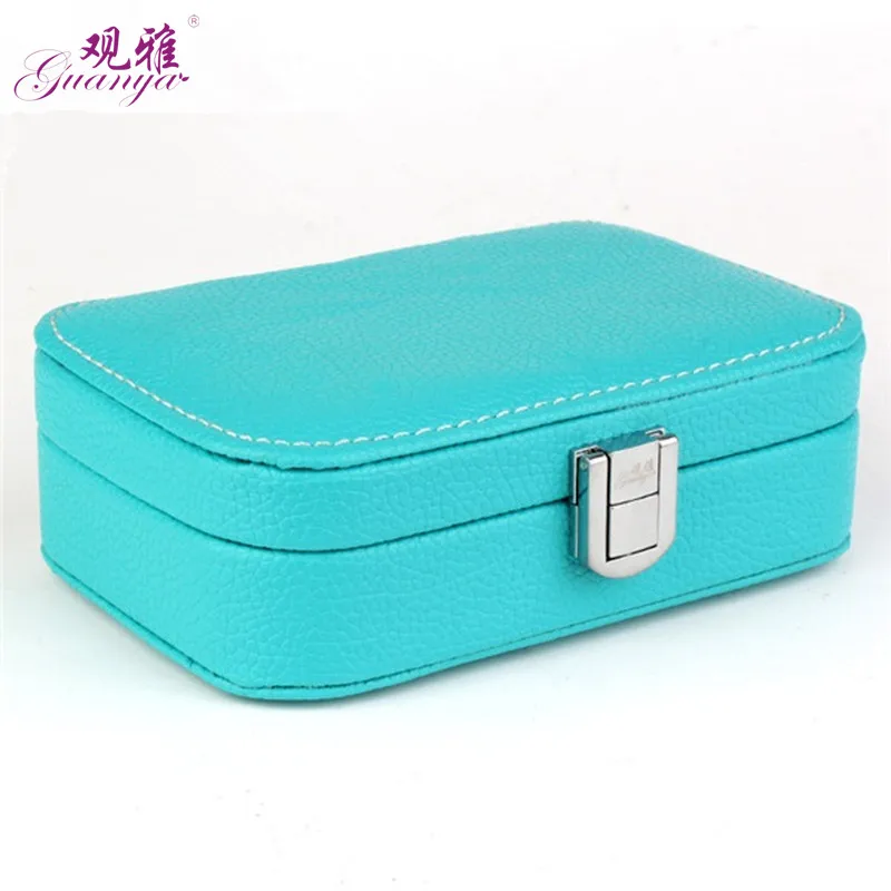 High Grade 6 Color Protable Leather Ring Box Earrings Case Fashion Accessories Display Box Jewelry Organizer Highly Demand