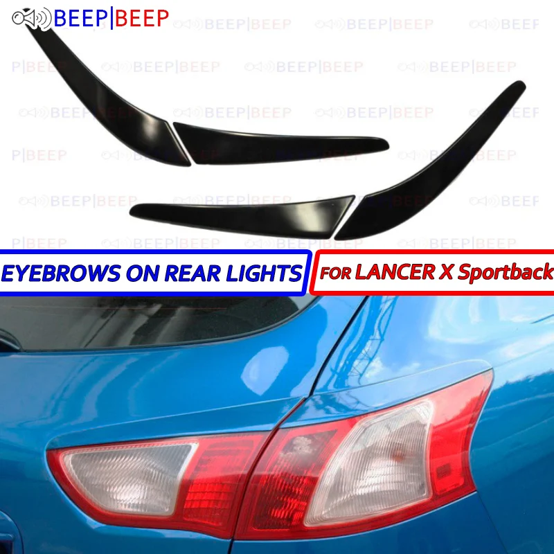 

Eyebrows on rear lights for Mitsubishi Lancer X Sportback 2009- ABS plastic on headlights cilia car styling tuning accessories
