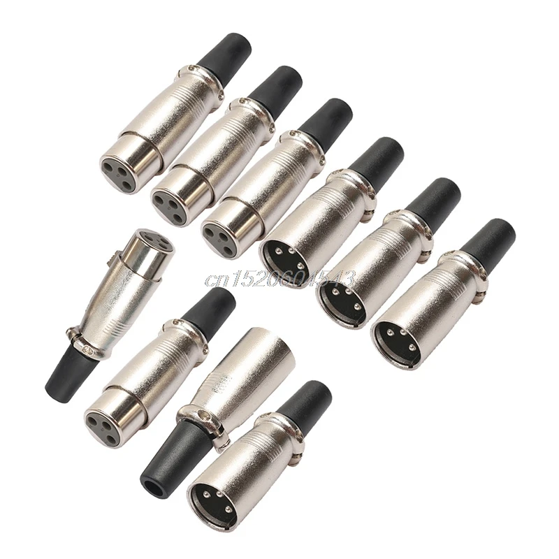 

5 Pairs XLR 3 Pin Female Jack/Male Plug Audio Microphone MIC Audio Connector New R06 Drop Ship