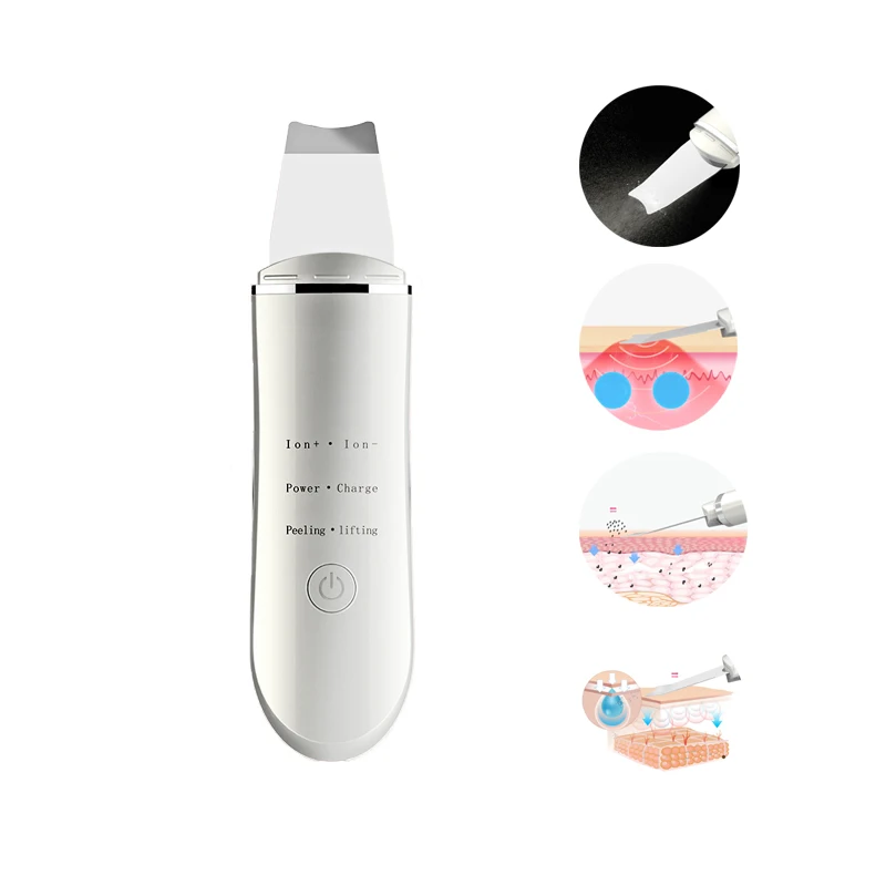 

Ultrasonic Deep Face Cleaning Machine Facial Skin Clean Scrubber Remove Blackhead Spots EMS Galvanic Ion Skin Tightening Tool