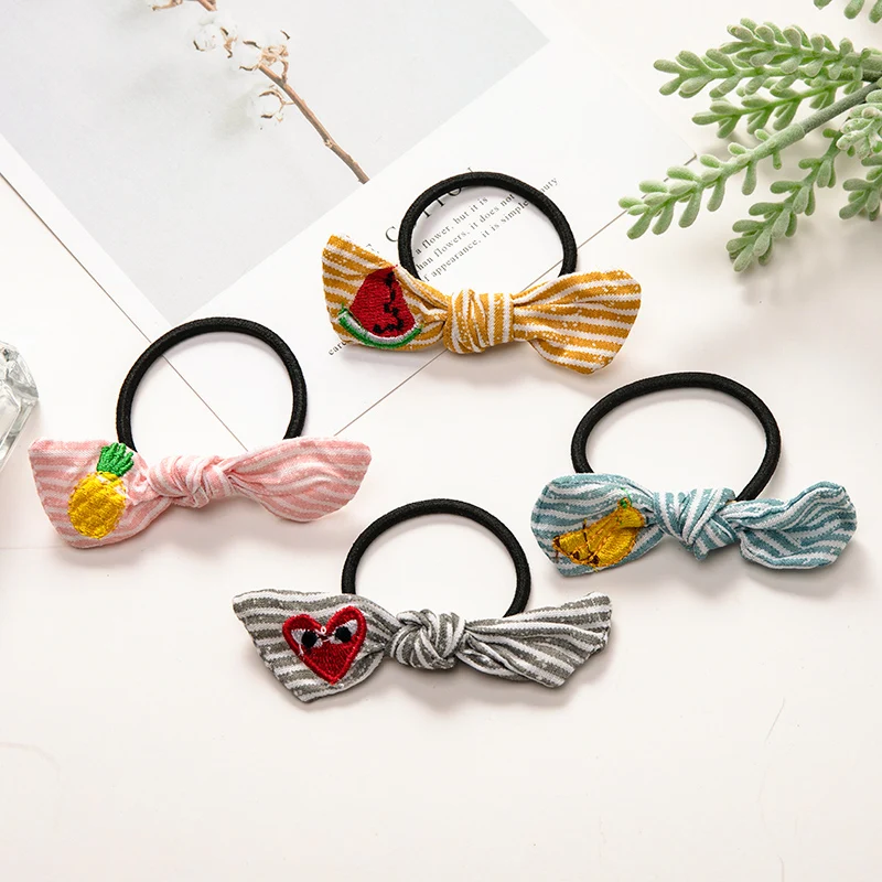 Модные эластичные резинки для волос с изображением арбуза ананаса и сердца милые