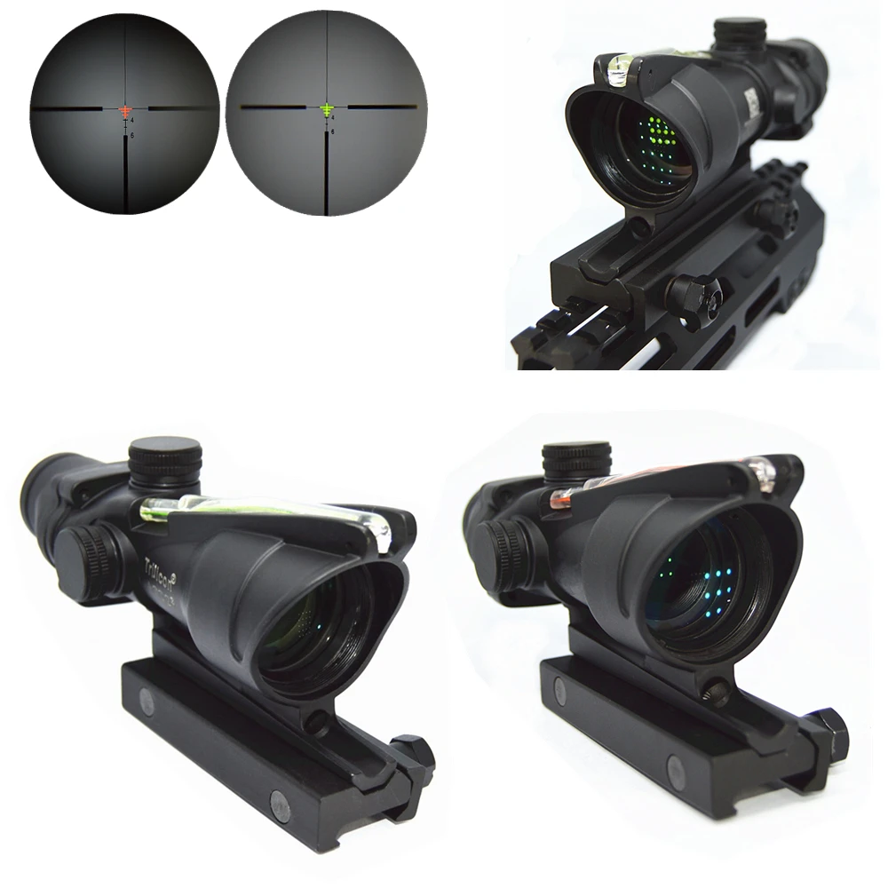 

FIRECLUB ACOG Style Rifle Scope Optic Sight 4x32 (Green Optical Fiber) With Markings For Shooting